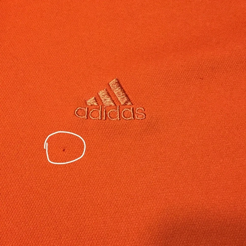 Adidas Athleisure Mens Short‎ Sleeve Polo Shirt Orange Embroidered Logo Large